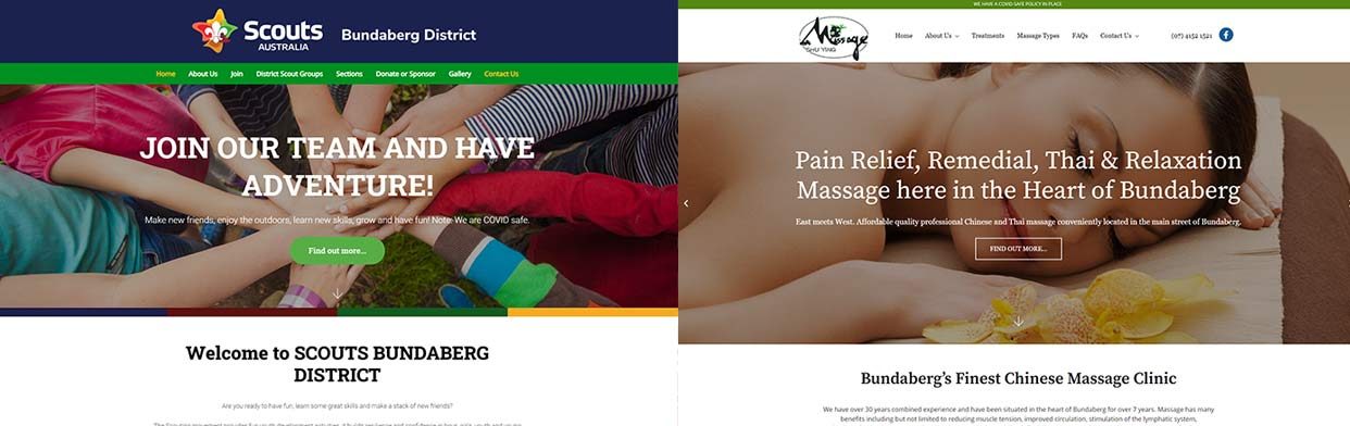 Shu Ying Massage and Bundaberg District Scouts websites
