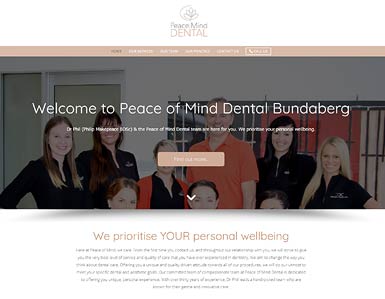 Peace of Mind Dentist - website