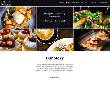 Indulge Cafe website - Bundaberg