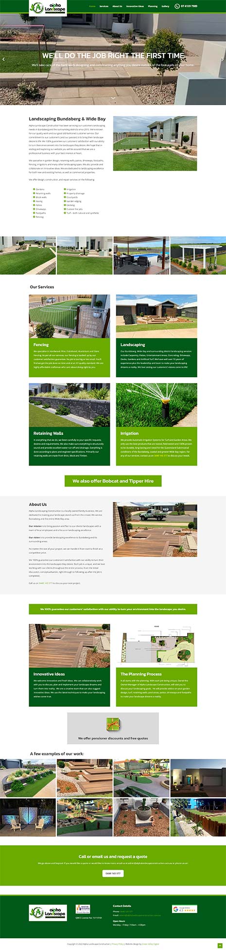 Landscaping business - website design