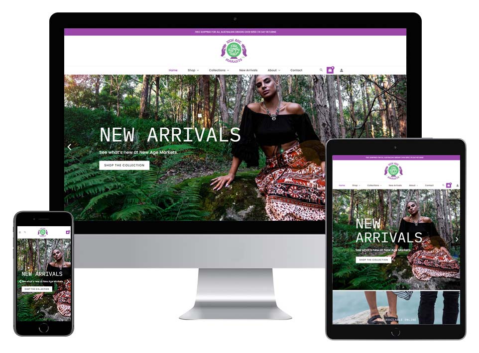 Boho Fashion and New Age - website design