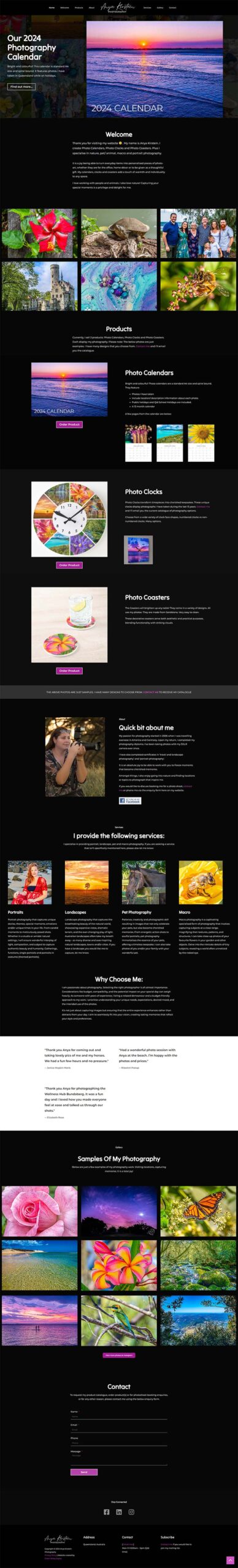 Anya Kirstein Photography - website design