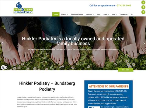 Hinkler Podiatry - website design